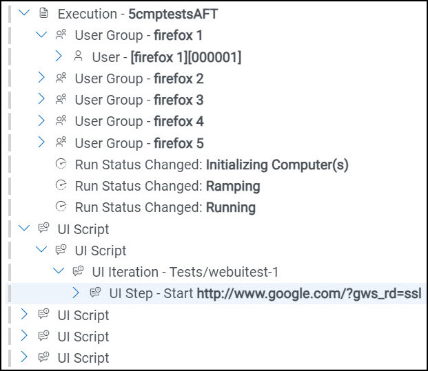 Image of the test log panel