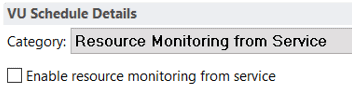 Resource Monitoring from Service category was not enabled