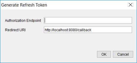 Image of the Generate Refresh Token dialog box.