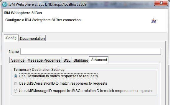 SIBus transport, Advanced tab settings