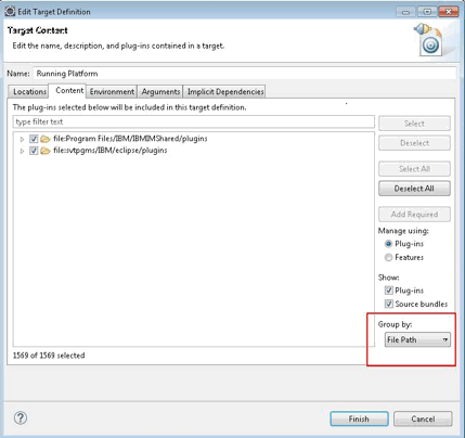 Selecting to group the plug-ins by file path.