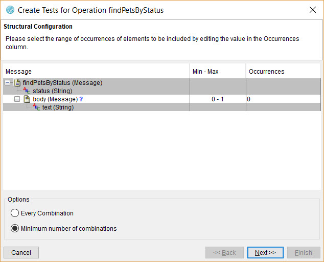 Image of the Structural Configuration dialog.