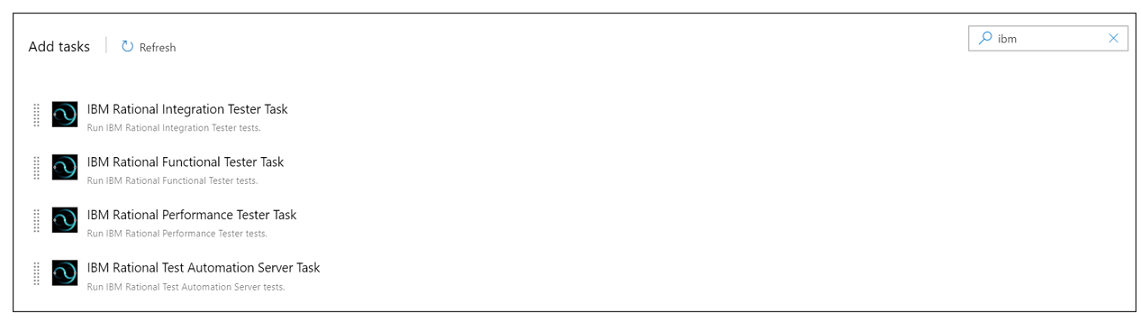 IBM task selection in Azure DevOps