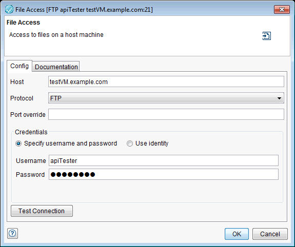 Configure file access settings in the File Access window.