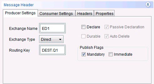 image of the producer settings seciton in the send request dialog box.