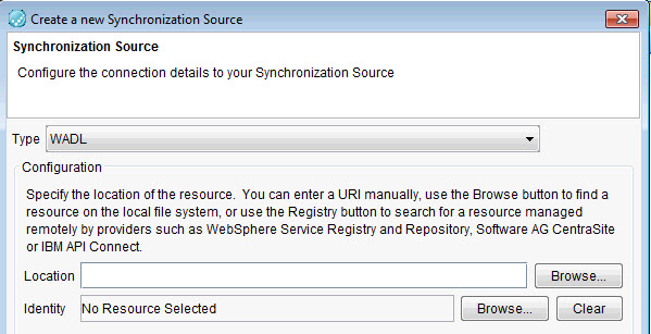 The Synchronization Source wizard