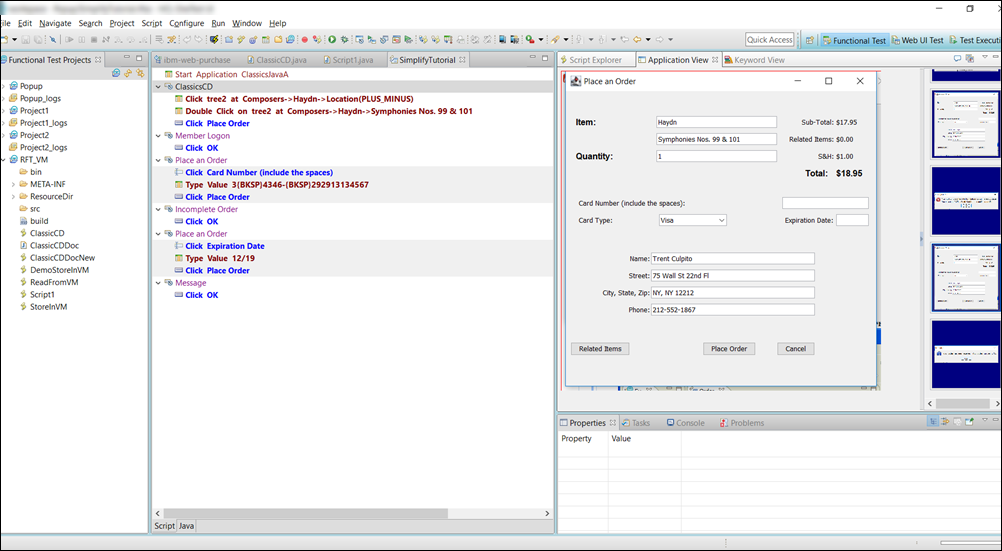 Functional Test perspective