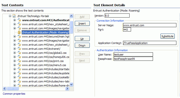 Entrust Authentication test element