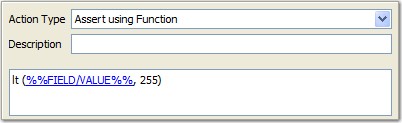 Assert by using function action type