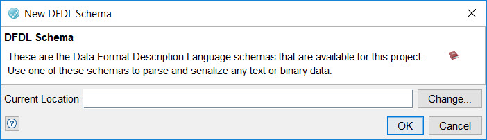 The New DFDL Schema dialog box.