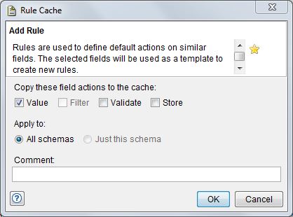 Add to Rule Cache window