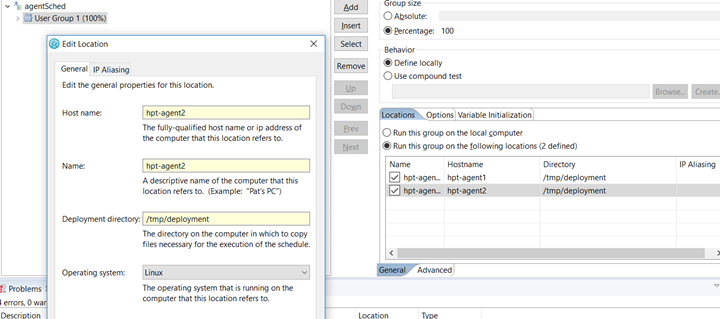 Workbench UI with agent properties