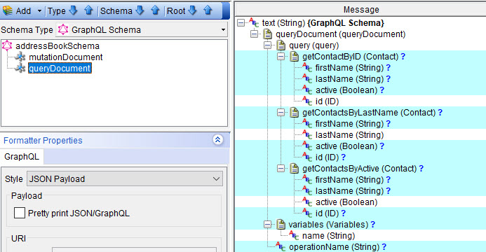 schema for graphql schema query