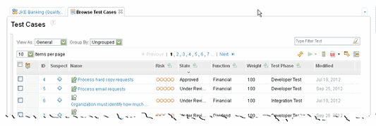 Test Cases list