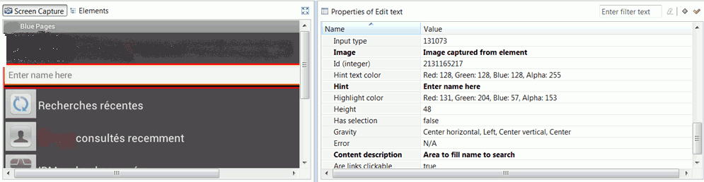 Properties can be modified from the UI Test Data View, in the Screen Capture tab, in the Elements tab, or in Properties table by using the context menu.