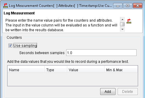 Log measurement with sampling selected