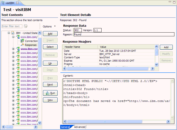 expanded tree showing connection and response data