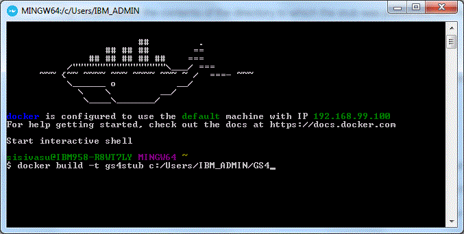 Image of the command window showing the command run.