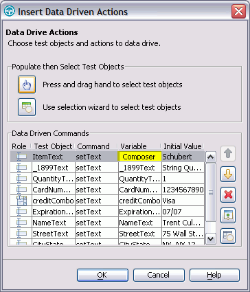 Insert Data Driven Actions