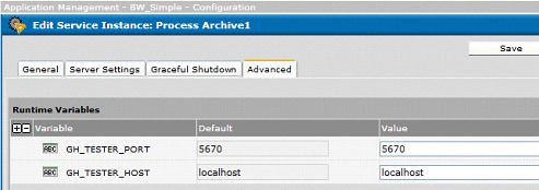 Editing the process archive to set the port value for GH_TESTER_PORT