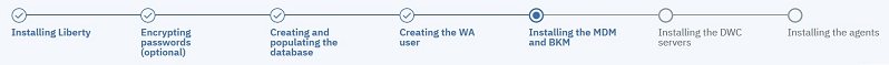 This picture describes the steps required for installing the full IBM Workload Scheduler software stack. You are now at step 5: installing the master domain manager and backup master domain manager