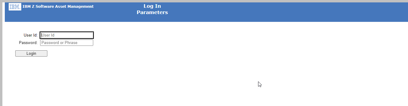 Login page